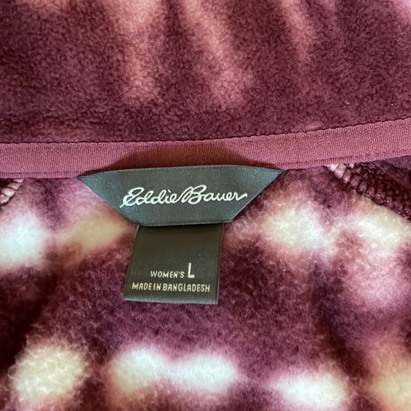 SzL Eddie Bauer 1/4 zip Fleece NWOT condition Burgundy/pink/white - Picture 7 of 7